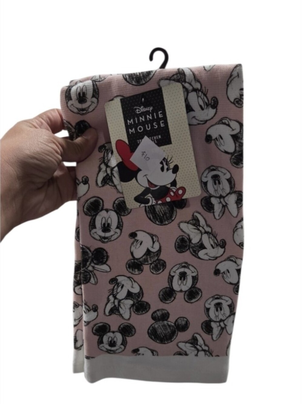 Disney Minnie and Mickey Mouse Sketch Kitchen Hand Towel 2pk Pink